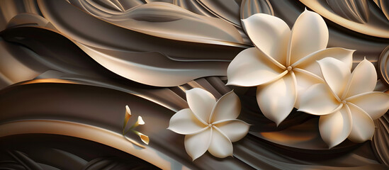 3d wallpaper design with ivory flower and dark background. Luxurious Dark 3D Floral Wallpaper Design
Dark Background 3D Ivory Flower Wallpaper