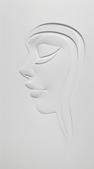 Obraz premium Smooth minimalist face with flowing artistic lines.