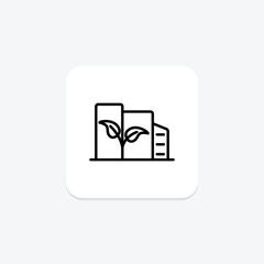 Green Building line icon , vector, pixel perfect, illustrator file
