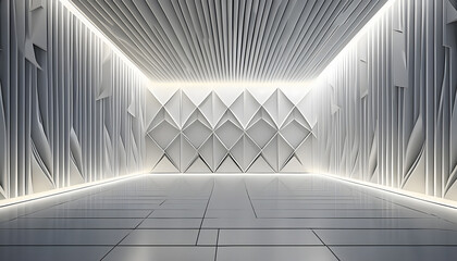 Obraz premium 3D Light Wall Background- A modern and clean three-dimensional light wall design, perfect f_1(14)
