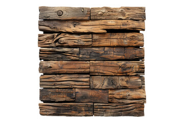 wooden wall isolated on transparent background