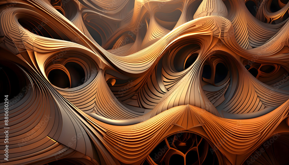 Poster abstract 3d background- a visually engaging three-dimensional abstract design, adding depth_1(31)