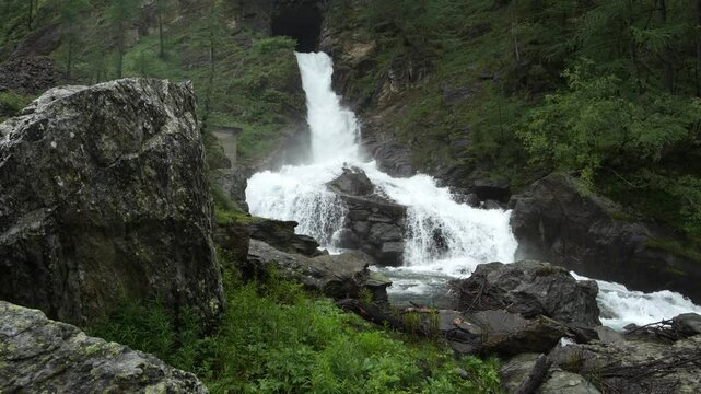 Summer landscape on the Devero waterfall
