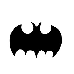 Vector black bat halloween. Hand painted linear illustration. Graphic monochrome art for tattoo, for halloween, horror. Isolated on backgr