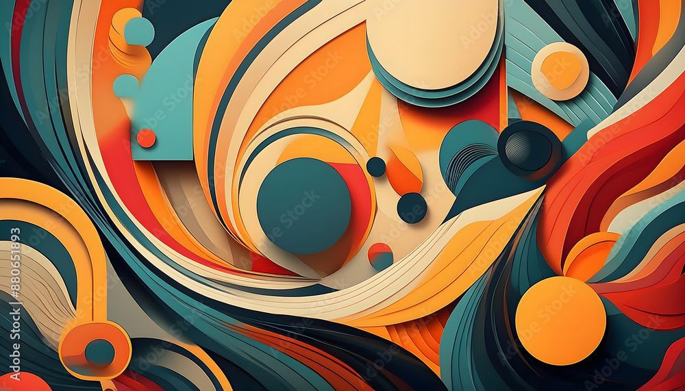Poster  Abstract Art Design- A creative and artistic abstract background with bold shapes and color_1(35)