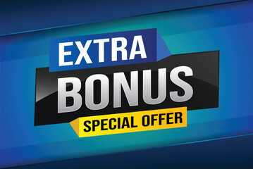 extra bonus word concept vector illustration with lines 3d style for social media landing page, template, ui, web, mobile app, poster, banner, flyer, background, gift card, coupon, label, wallpaper

