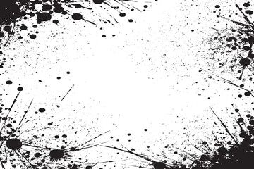 Monochrome Grunge Texture Overlay - Black Traced Vector on White Background