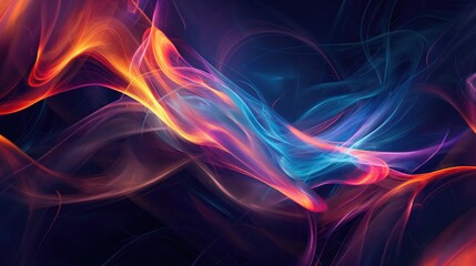Fototapeta premium Wavy pink and dark blue background with glowing effect. Vibrant abstract texture for background