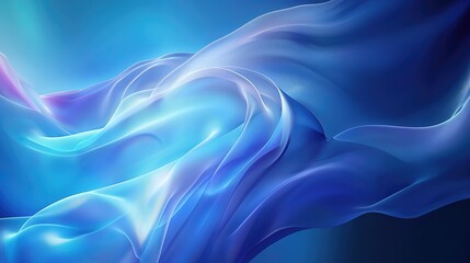 Obraz premium Wavy blue background with glowing effect. Vibrant abstract texture for background