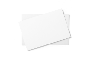Paper envelope mockup with paper sheet isolated on a transparent background, PNG. High resolution.
