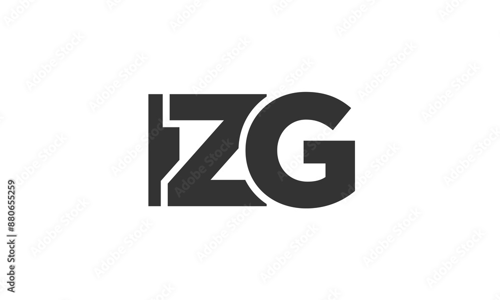 Poster izg logo design template with strong and modern bold text. initial based vector logotype featuring s