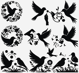 bird silhouette vector art design