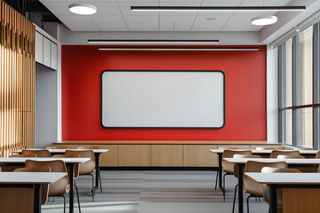 Modern classroom interior design at the school. The auditorium at the university. Lecture room.