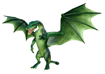 Obraz premium 3D Rendering Fairy Tale Dragon on White