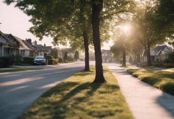 Fototapeta premium of luxury houses estate suburban rowhouse street architecture residential modern home beautiful house building exterior
