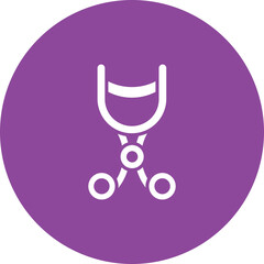 Eyelash curler glyph circle icon
