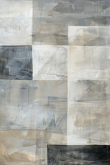 Fototapeta premium A gray and white painting with a geometric pattern