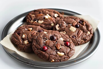 Fototapeta premium Tempting Double Chocolate Cranberry Cookie Spread