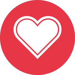 Heart glyph circle icon