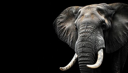 Obraz premium The majestic African elephant stands tall in the savanna, its wrinkled skin and wise eyes reflecting a life of experience.