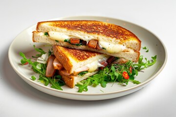 Southern Elegance Grilled Cheese with Collard Greens and Smoked Pork Belly