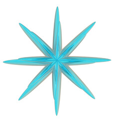 Blue bright motley stylized snowflake star.