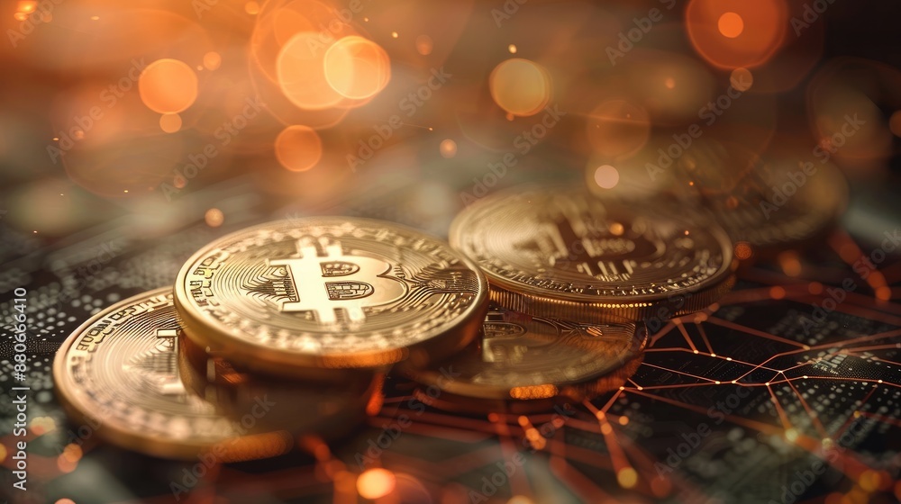 Poster replacing cash with digital currency background. generative ai.