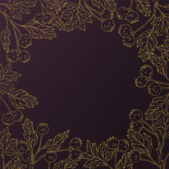 Series of gorgeous autumn floral berries gold ornament  in various elegant background color for card greetings invitation journal announcement cover page and more