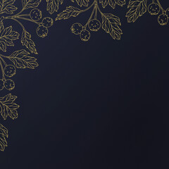 Series of gorgeous autumn floral berries gold ornament  in various elegant background color for card greetings invitation journal announcement cover page and more