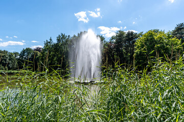 A fountain in the Palmengarten Park in Leipzig