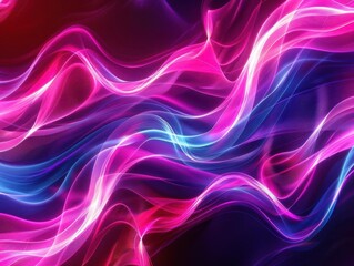 Naklejka premium mesmerizing abstract background with flowing neon waves creating a dynamic interplay of vibrant colors and fluid motion