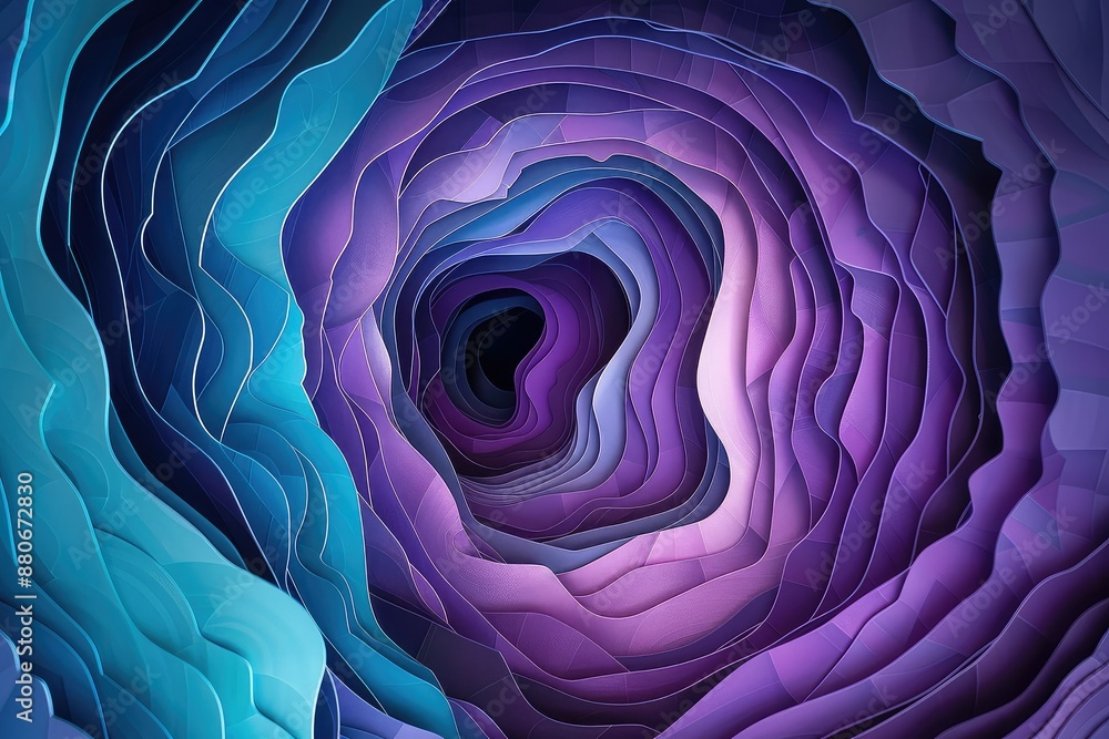 Poster an abstract painting with a blue and purple gradient. it is a colorful and vibrant image that would 