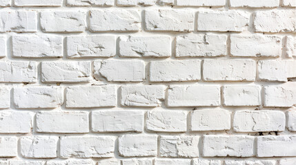 Obraz premium White brick wall with textured surface. Perfect for backgrounds, design elements, or architectural details. Clean, rustic, and modern appearance.