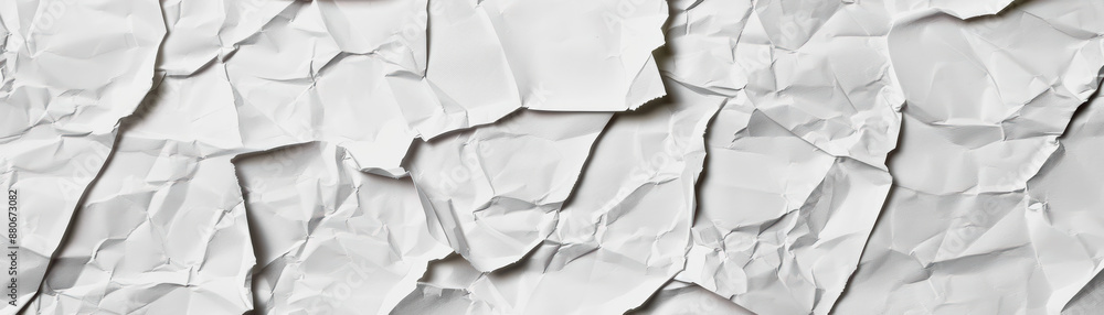 Aufkleber crumpled white paper texture background, perfect for design elements and adding a distressed, worn l