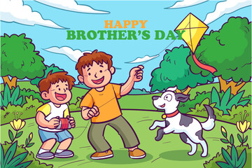 Hand drawn brothers day background