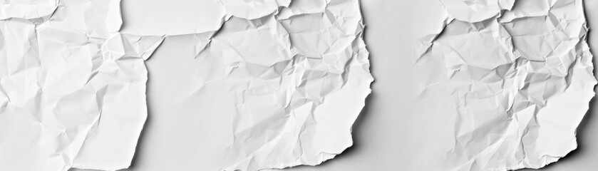 Obraz premium Crumpled white paper texture background with detailed wrinkles and folds, perfect for graphic design, art projects, and abstract backgrounds.