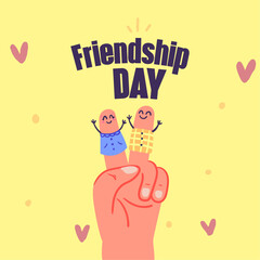 Friendship day hand drawn flat illustration