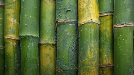 Fototapeta premium Close-up of bright bamboo stems, background. Bamboo texture background coming from natural