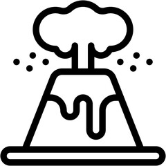 Vector Icon Volcano, Eruption, Lava, Burn, Nature