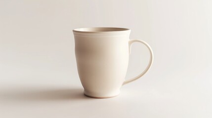 Obraz premium White ceramic coffee mug on a white backdrop