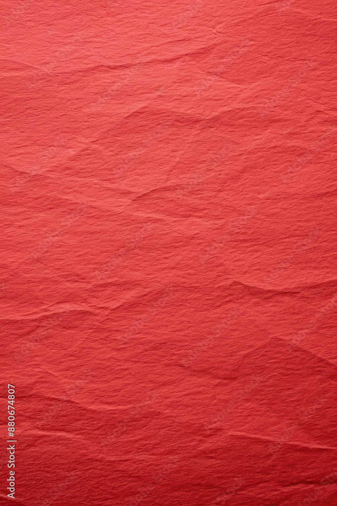 Poster close up of textured red paper background with crumpled folds. ideal for design work, creative proje