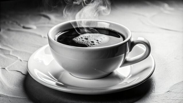 A steaming mug of black coffee sits on a table, ready to jumpstart your morning