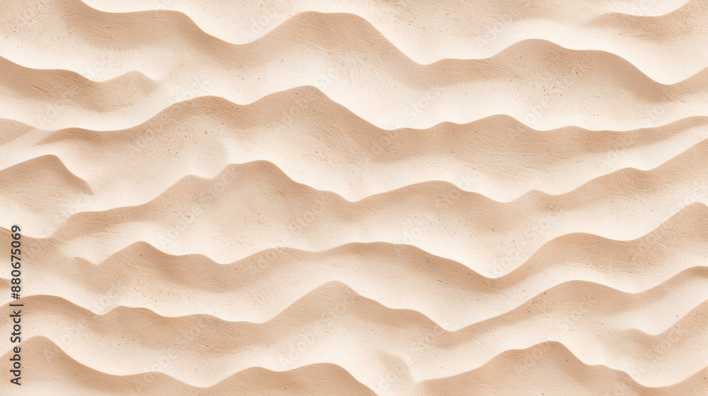 Poster abstract waves pattern in soft beige sand. natural texture background showcasing wavy sand dunes wit