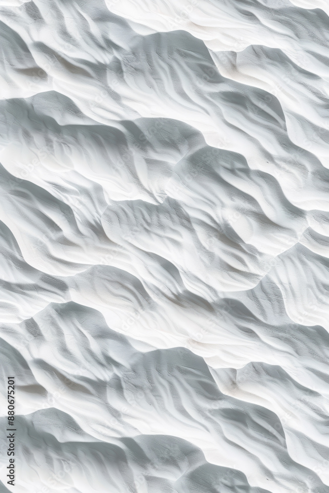 Poster abstract aerial view of white sand dunes with flowing textures, creating a serene and natural landsc
