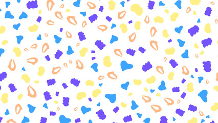 SEAMLESS HAND DRAWN DOODLE BLOB SHAPES PATTERN TEXTURE COLORFUL TEMPLATE ABSTRACT BACKGROUND TRENDY DESIGN VECTOR