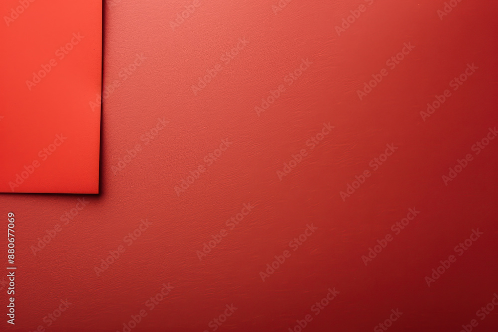 Poster minimalistic red textured background with paper corner. abstract, modern design for advertisements a