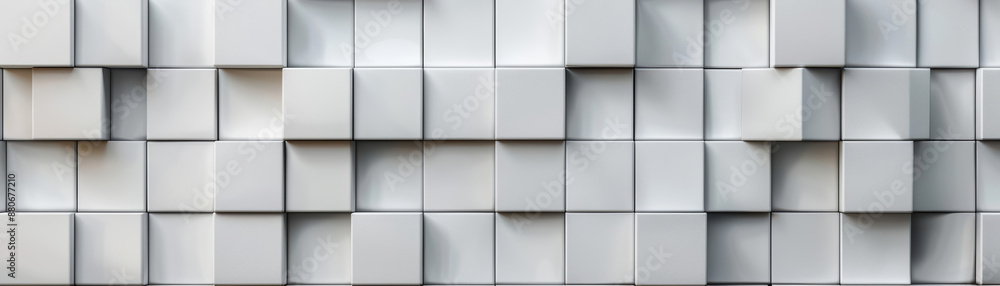Poster abstract white cubes pattern. modern geometric background with square shapes creating a dynamic and 