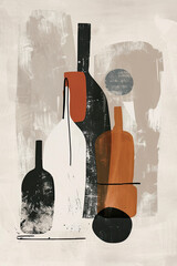 Image of An abstract boho style colorful painting printed on Printed Glass Splashbacks