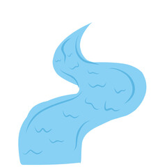 Cartoon river, river isolated on white background