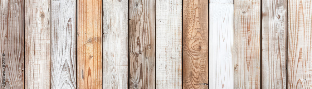 Poster rustic wooden planks of various shades and textures arranged vertically, creating a natural, warm an
